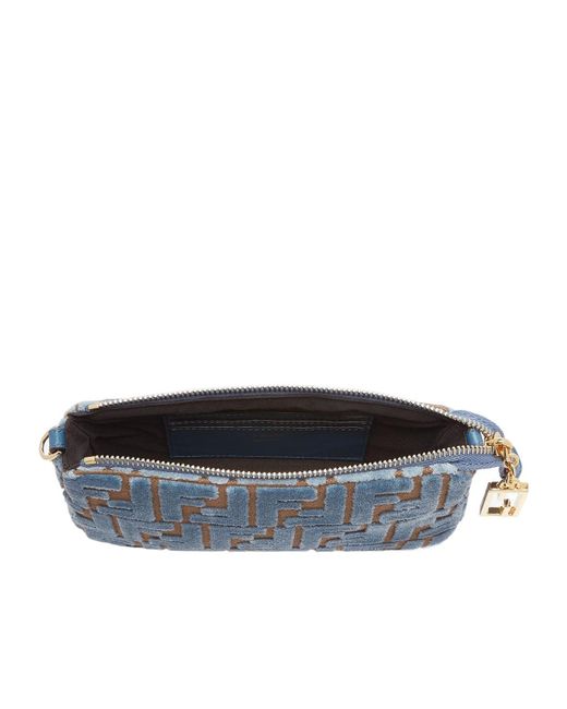 Fendi Baguette Zipped Pouch Crossbody Bag in Blue | Lyst