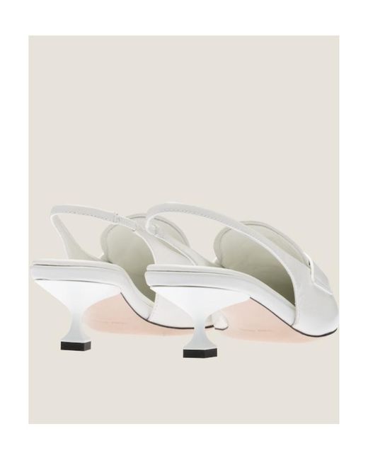 Miu Miu White Logo High Heels