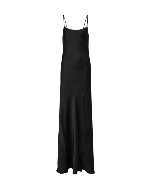Victoria Beckham Black Satin Slip Dress