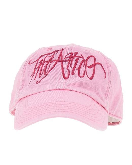 The Attico Pink Embroidered Baseball Cap