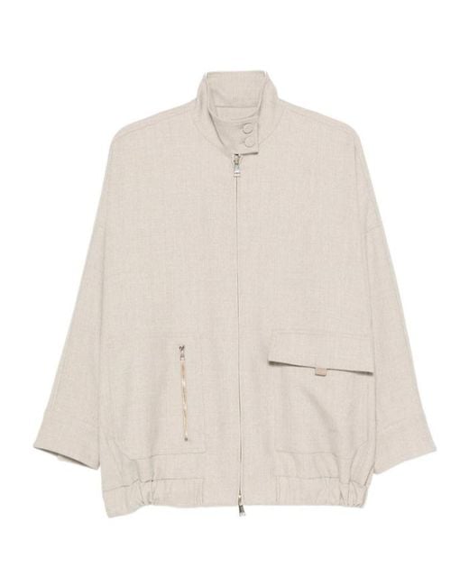 Fabiana Filippi Natural Zipper Casual Jacket