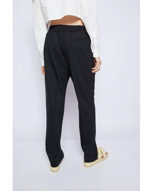 Philosophy Di Lorenzo Serafini Blue Elastic-Waist Wool Trousers