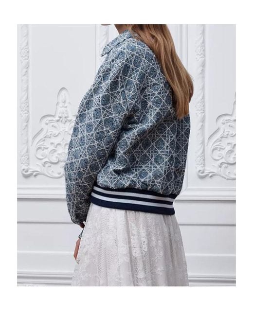 Dior Blue Zipped Macrocannage Jacket