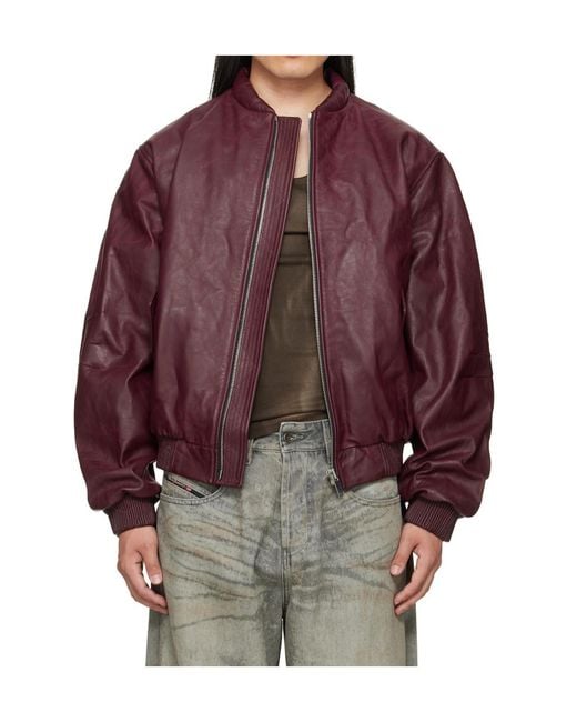 424 Red Pilot Leather Jacket for men
