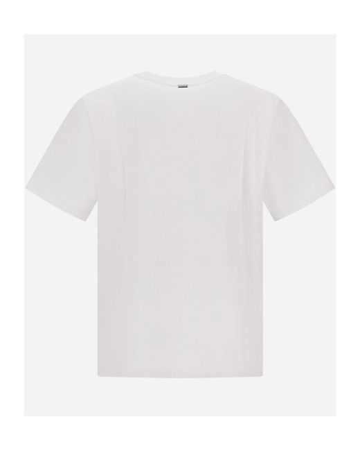 Herno White Logo-Embroidered Crewneck T-Shirt for men
