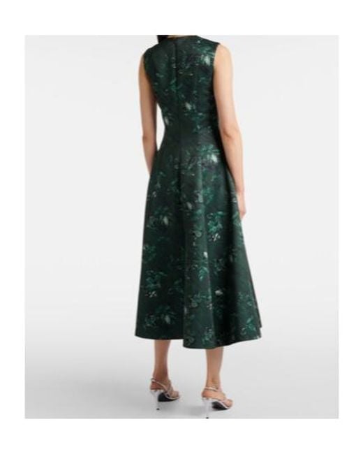 Emilia Wickstead Green Mara Floral Taffetta Gown