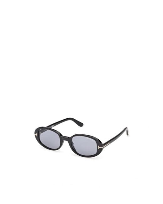 Tom Ford White Eyewear Iggy Oval Frame Sunglasses
