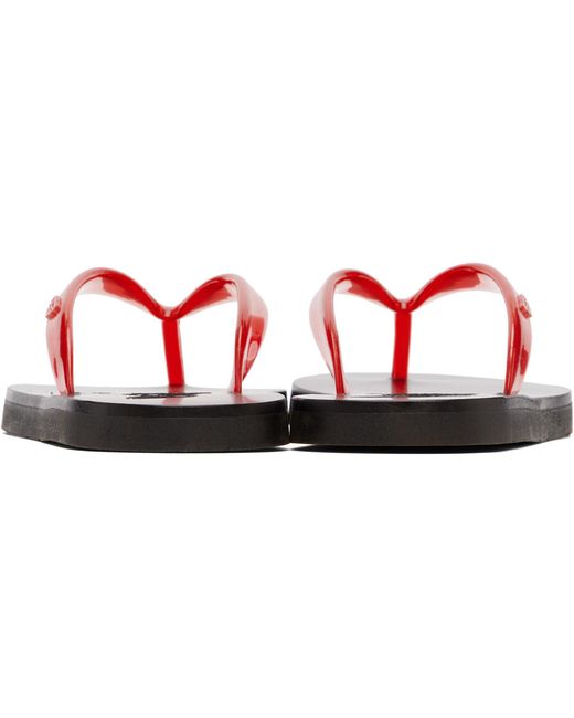 Ancient Greek Sandals Red Thong Flip-Flops Slides