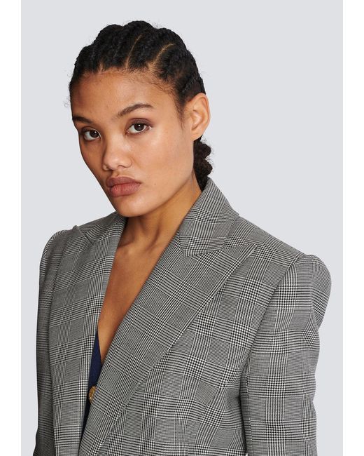 Balmain Gray 1-Button Jacket