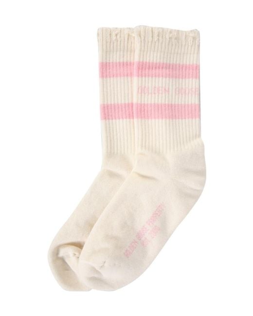 Golden Goose Deluxe Brand Pink Striped Knit Ankle Socks
