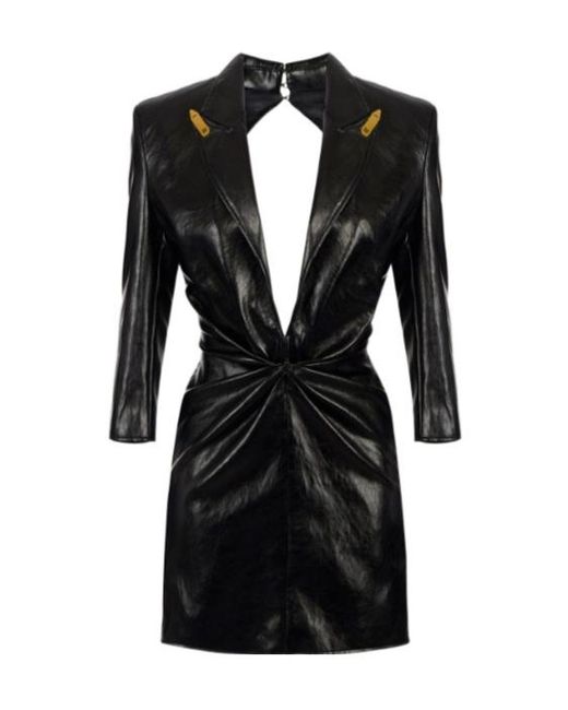 Elisabetta Franchi Black Twist-Detail Mini Dress