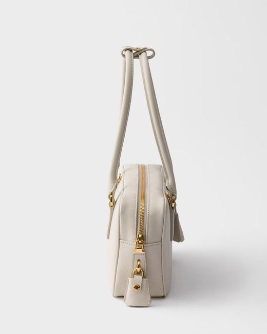 Prada Natural Small Saffiano Leather Top-Handle Bag
