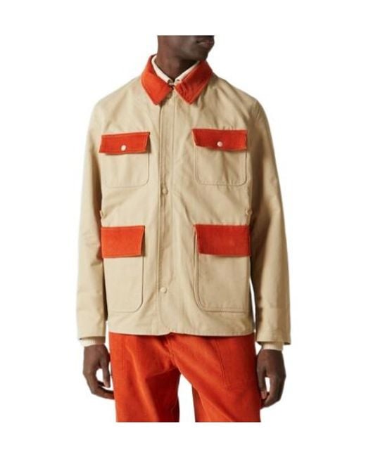 Bode Orange Corduroy-Trimmed Cotton Twill Field Jacket for men