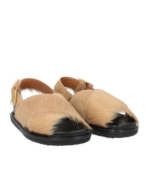 Marni Natural Solid Color Sandals
