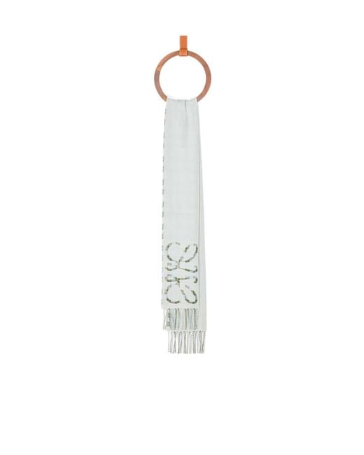 Loewe White Anagram Scarf