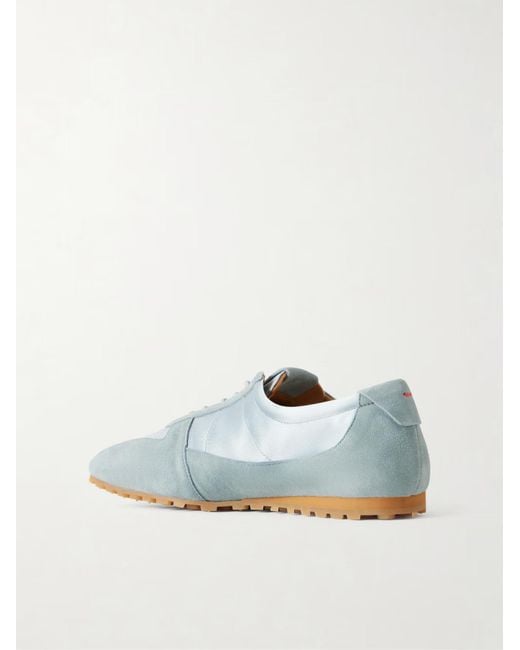 Aeyde Blue Solid Color Suede And Satin Sneakers