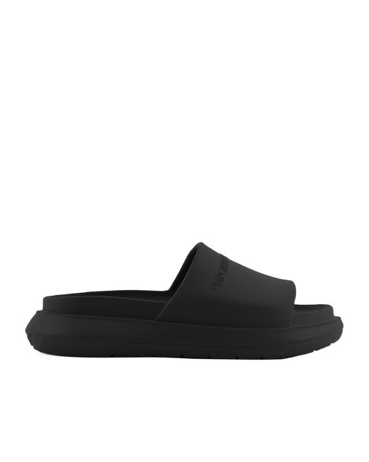 Emporio Armani Black Rubber Slides for men