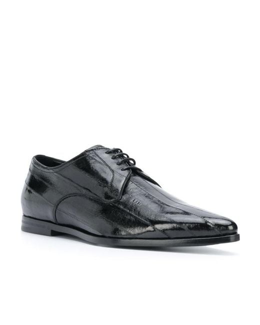 Dolce & Gabbana Black Lace-Up Derby Shoes for men
