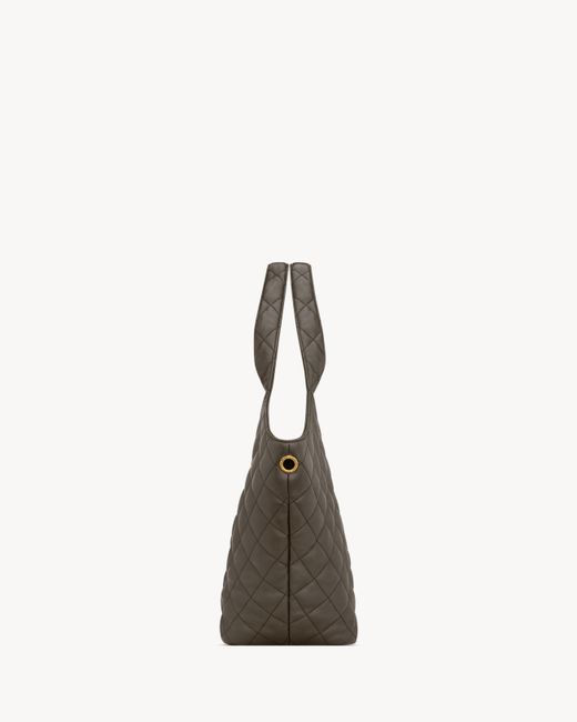 Saint Laurent Brown Icare Quilted Medium Tote Bag
