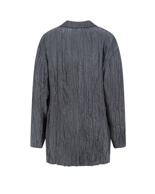 Alysi Gray Textured Single-Breasted Blazer