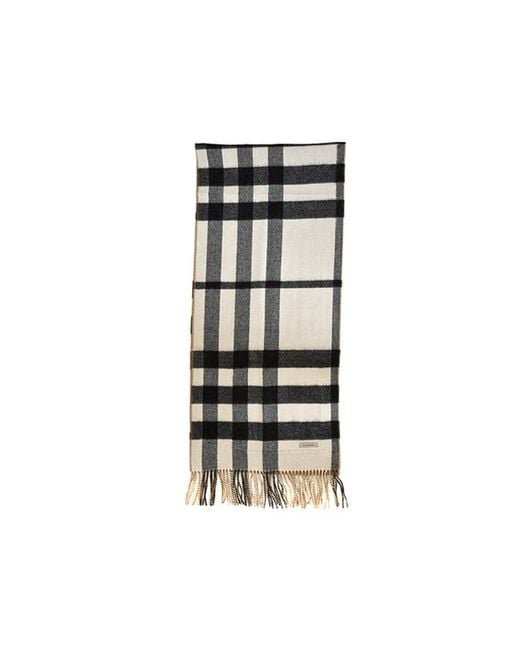 Burberry White Plaid Scarf