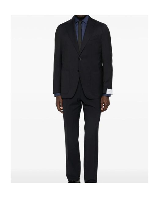 Caruso Black Aida Notched-Lapel Blazer for men