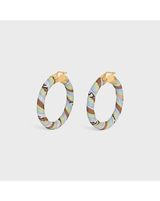 Céline Metallic Kaleidoscope Faceted Hoop Earrings