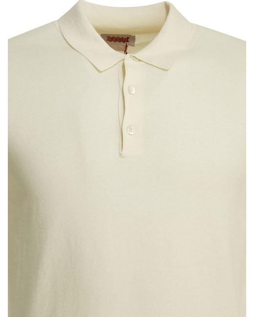 Baracuta White Fine Knit Polo Shirt for men