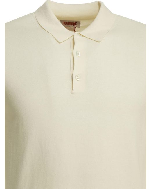 Baracuta White Fine Knit Polo Shirt for men
