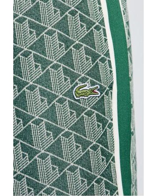 Lacoste Green Monogram Logo Patch Sweatpants for men