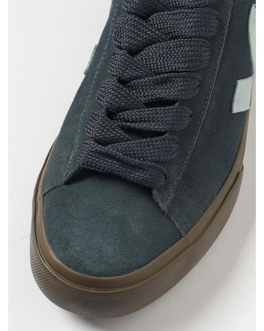 Veja Blue Campo Round Toe Lace-Up Sneakers for men