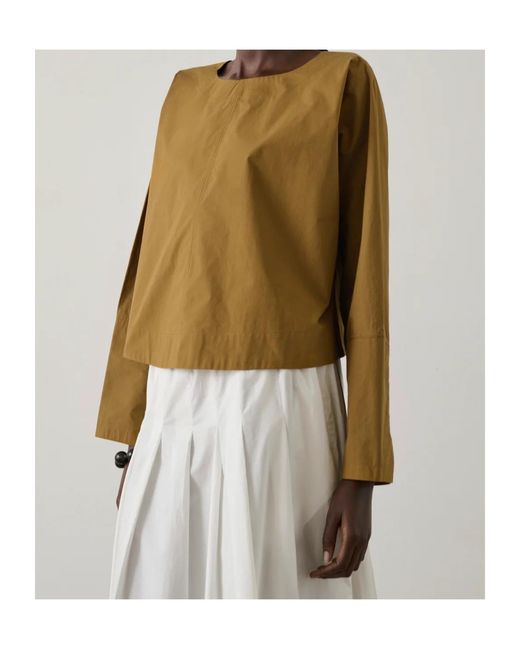 Soeur Brown Round-Neck Pullover Shirt
