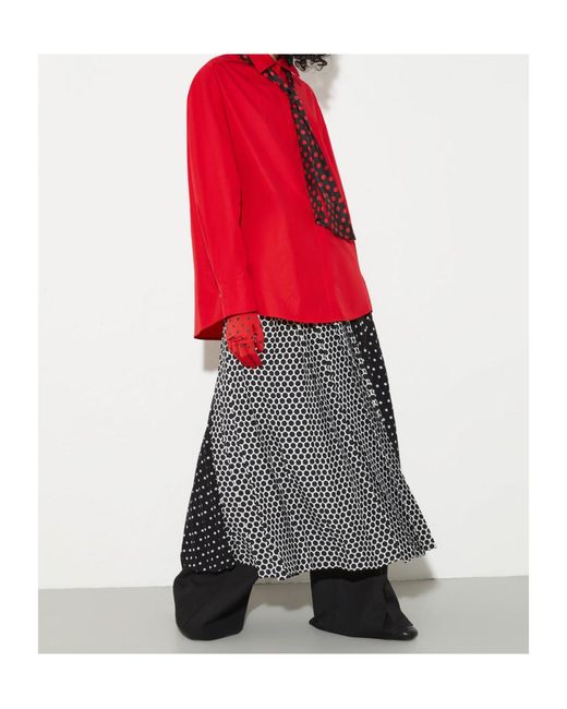 MAX&Co. Blue Pleated Polka-Dot Wrap Skirt