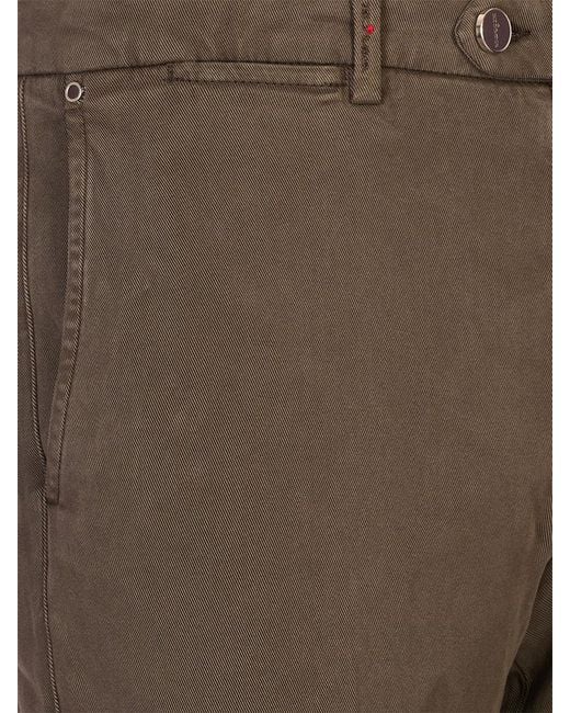 Kiton Gray Logo Patch Straight-Leg Trousers for men
