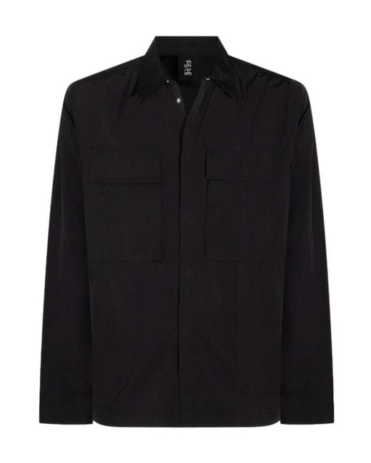 Thom Krom Black Patch-Pocket Shirt for men