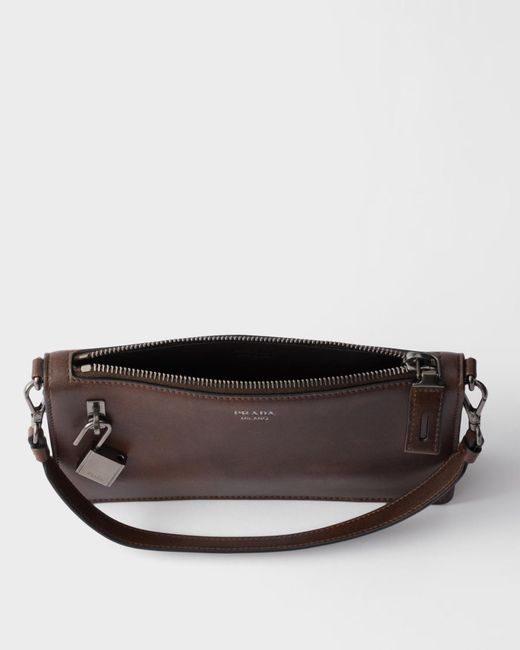 Prada Brown Zipper Clutch for men