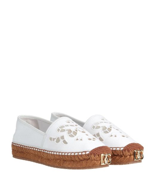 Dolce & Gabbana White Solid Color Espadrilles
