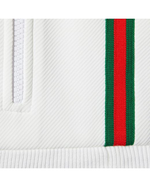 Gucci White Jersey Drill Zip-Up Jacket