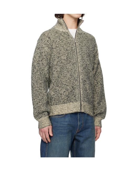 Jil Sander Gray Long-Sleeved Wool Blend Sweater for men