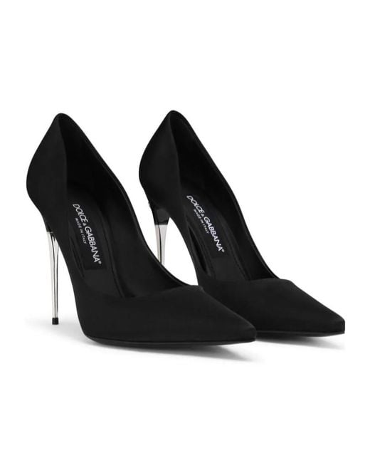 Dolce & Gabbana Black Logo Lettering Pointed Toe Pumps