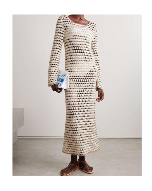 Zimmermann Natural Round-Collar Long-Sleeved Dress