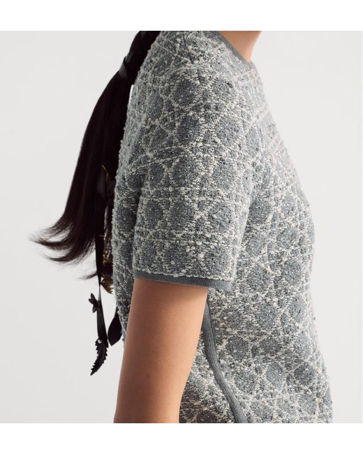 Dior Gray Macrocannage Short-Sleeved Top