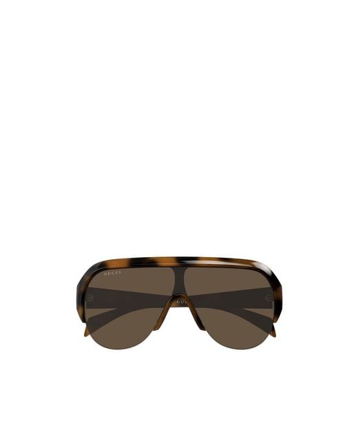 Gucci Metallic Eyewear Shield Frame Sunglasses