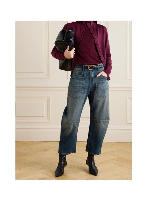 Nili Lotan Blue Shon Five-Pocket Denim Trousers