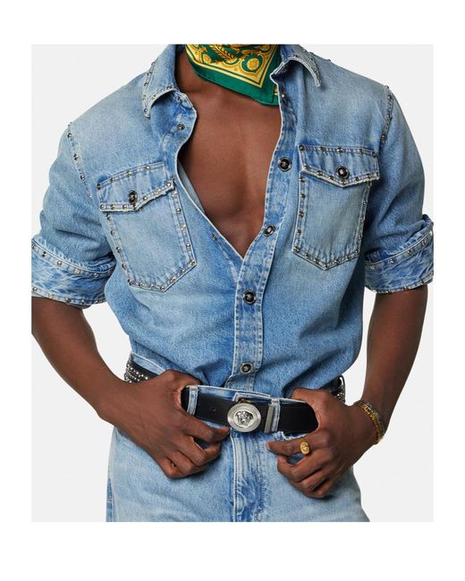 Versace Green Baroque Pattern Scarf for men