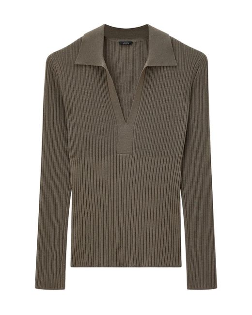 Joseph Green Long-Sleeved Ribbed Sweater