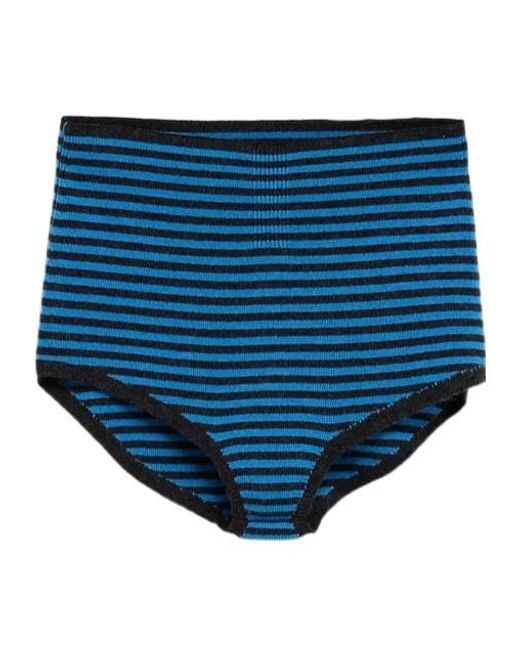Paloma Wool Blue Striped Mini Shorts
