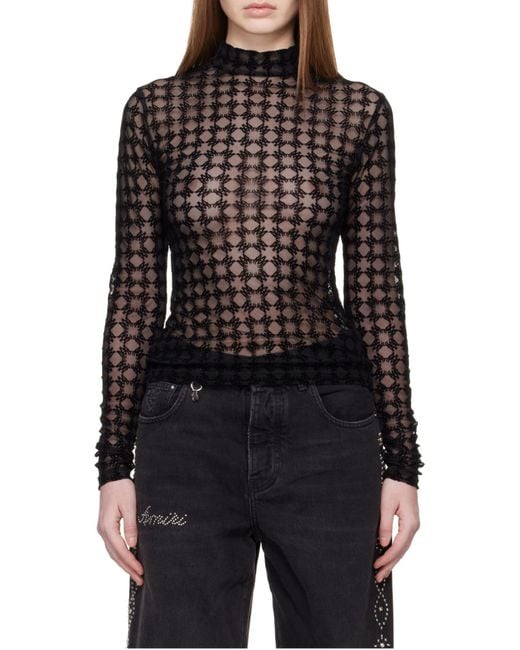 Amiri Black Ma Quad Flocked Top