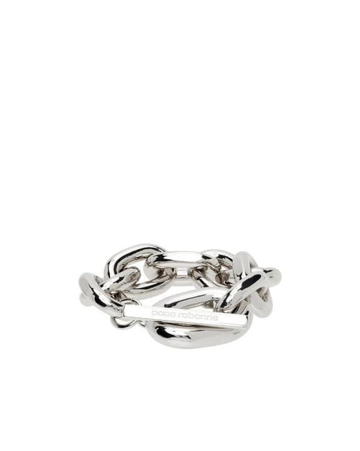 Rabanne White Logo Engraved Bracelet