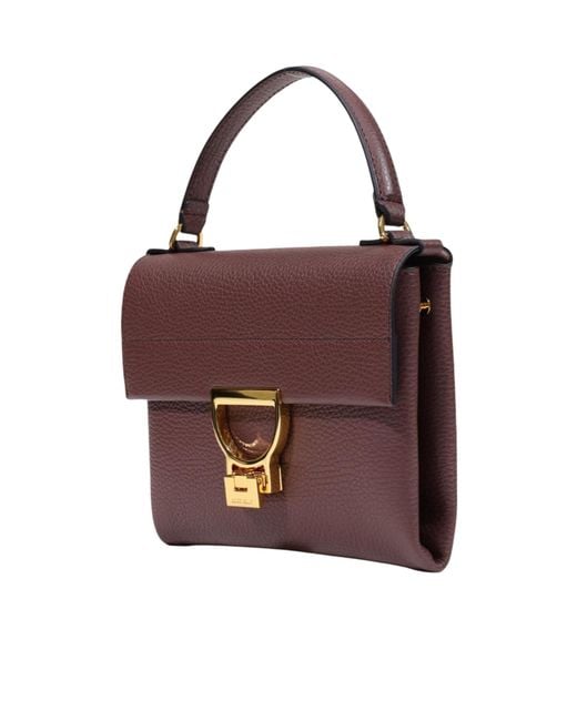 Coccinelle Red Grained Top Handle Shoulder Bag